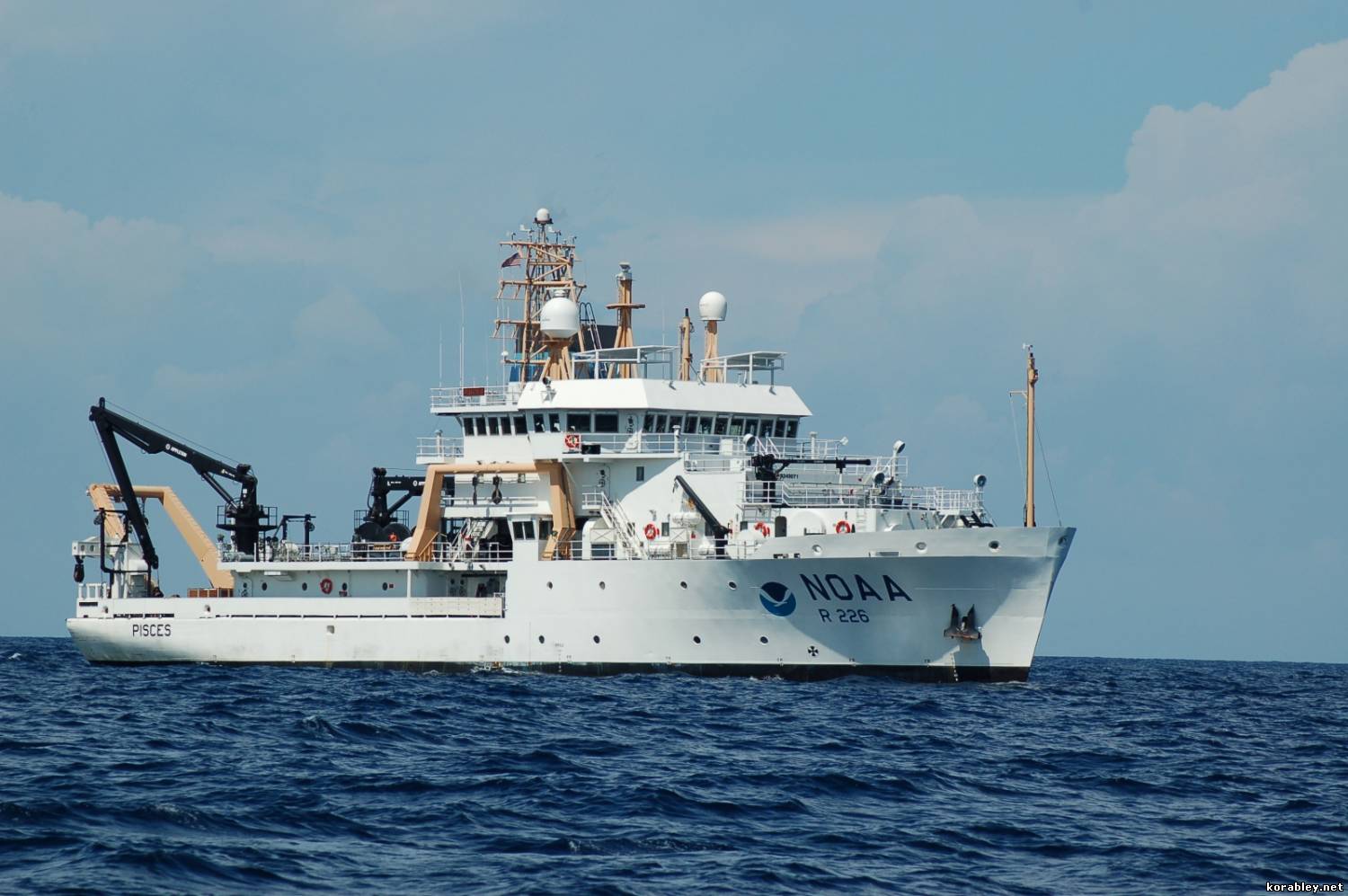 The survey vessel Pisces