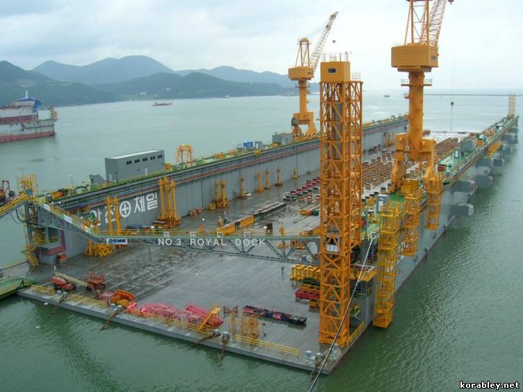 Компания DSME начинает строительство самого большого плавучего дока в мире
