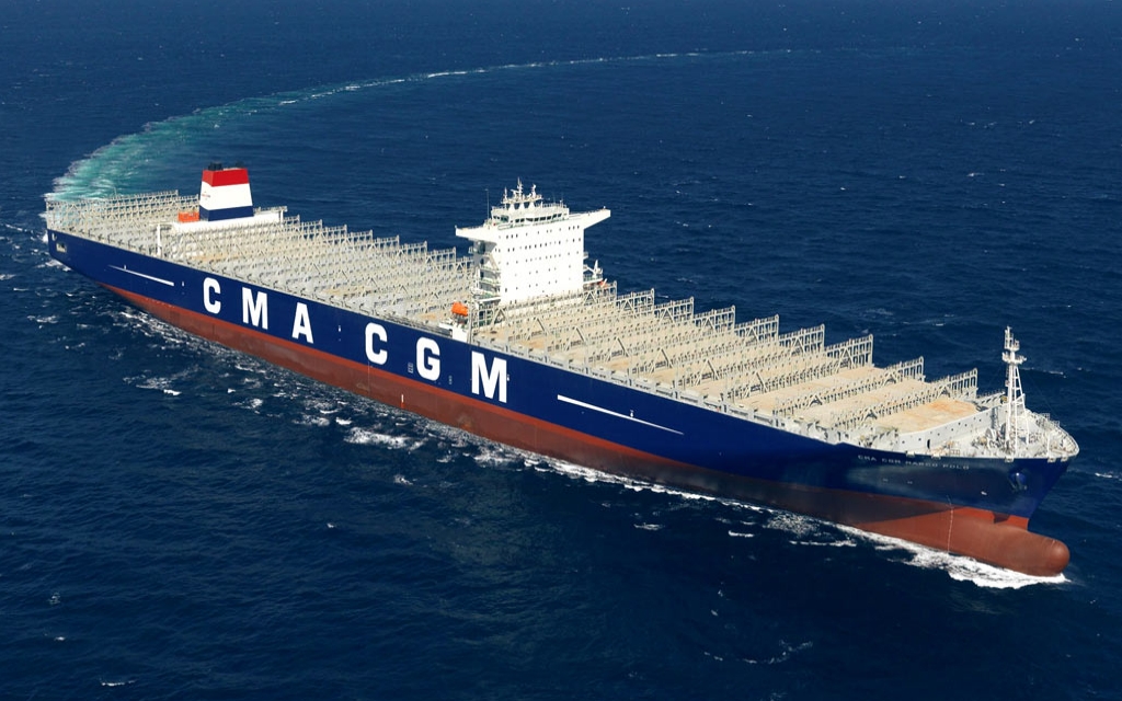 Самый вместительный контейнеровоз судоходной компании CMA CGM