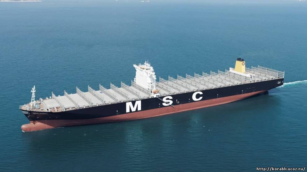 Грузовое судно «MSC DANIT» самый вместительный контейнеровоз в мире