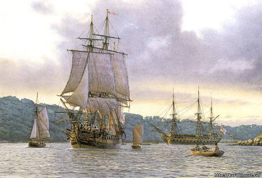 Картины парусных кораблей и судов художника мариниста Mark R.Myers
