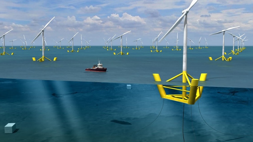 Франция создает плавучие ветряные турбины